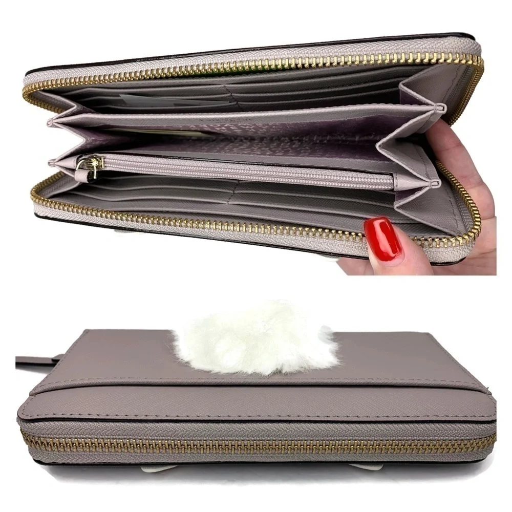 Kate Spade Rabbit Bunny 🐰 Tail Gray Grey Wallet
